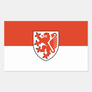 Sticker Rectangulaire emblème de la ville de Brunswick drapeau de l'Alle