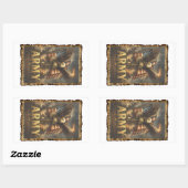Sticker Rectangulaire Emblème de l'Armée avec Drapeau et Aigle (Feuille)