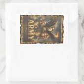 Sticker Rectangulaire Emblème de l'Armée avec Drapeau et Aigle (Sac)