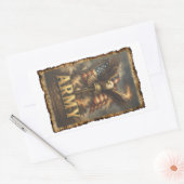 Sticker Rectangulaire Emblème de l'Armée avec Drapeau et Aigle (Enveloppe)