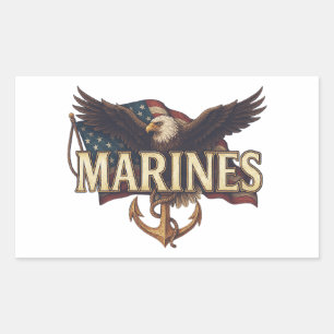 Sticker Rectangulaire Emblème du logo des vétérans du Corps des Marines