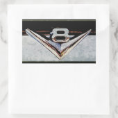 Sticker Rectangulaire Emblème Grunge V8 Big Block (Sac)