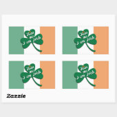 Sticker Rectangulaire Embrasse-moi Je suis irlandais (Feuille)