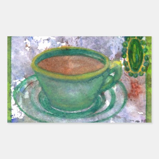 Sticker Rectangulaire Emerald Coffee CricketDiane Coffee Art (Devant)