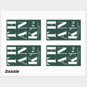 Sticker Rectangulaire Emerald Green Bold Simple Merci Wedding Favor (Feuille)