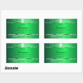 Sticker Rectangulaire Emerald Green Logo Initiales Parties scintillant É (Feuille)
