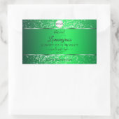 Sticker Rectangulaire Emerald Green Logo Initiales Parties scintillant É (Sac)