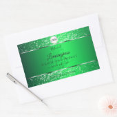 Sticker Rectangulaire Emerald Green Logo Initiales Parties scintillant É (Enveloppe)