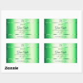 Sticker Rectangulaire Emerald Green Parties scintillant douce Produit Ét (Feuille)