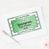 Sticker Rectangulaire Emerald Green Sparkle Parties scintillant Logo Éti (Enveloppe)