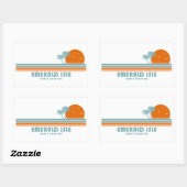 Sticker Rectangulaire Emerald Isle North Carolina Sun Palm Trees (Feuille)