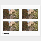Sticker Rectangulaire Emerald Pool Falls I du parc national de Zion (Feuille)