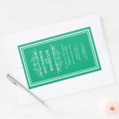 Sticker Rectangulaire Émeraude Mariage élégant Monogramme Bouteille de v (Enveloppe)
