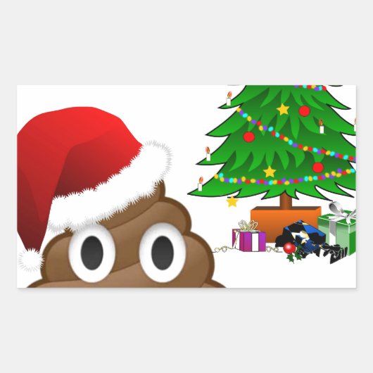 Sticker Rectangulaire emoji de noël (Devant)