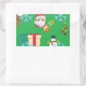 Sticker Rectangulaire emoji de Noël vert (Sac)