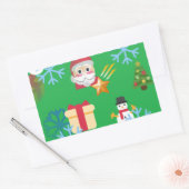 Sticker Rectangulaire emoji de Noël vert (Enveloppe)