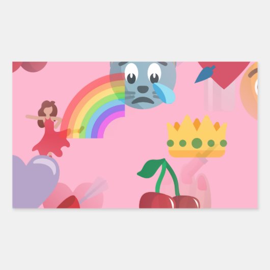 Sticker Rectangulaire emoji fille (Devant)