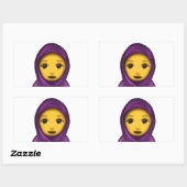 Sticker Rectangulaire emoji hajib (Feuille)
