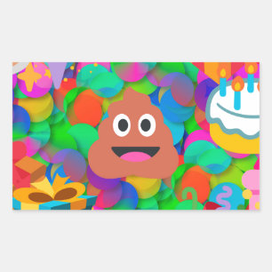 Sticker Rectangulaire emoji joyeux pod'anniversaire