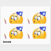 Sticker Rectangulaire émoticône anniversaire (Feuille)