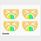 Sticker Rectangulaire émoticône arc-en-ciel (Feuille)