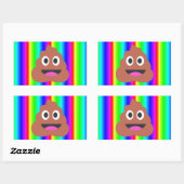 Sticker Rectangulaire émoticône arc-en-ciel (Feuille)