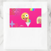 Sticker Rectangulaire émoticône rose chaud (Sac)