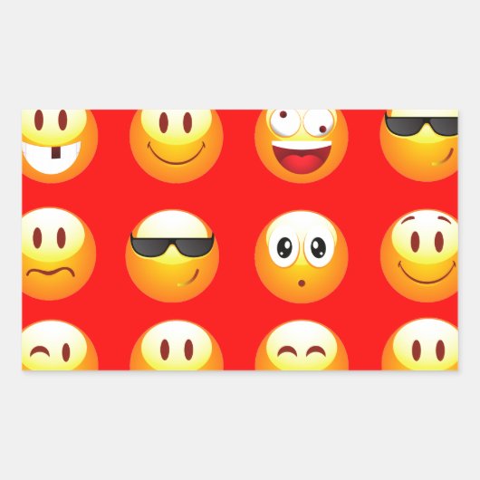Sticker Rectangulaire émoticône rouge (Devant)