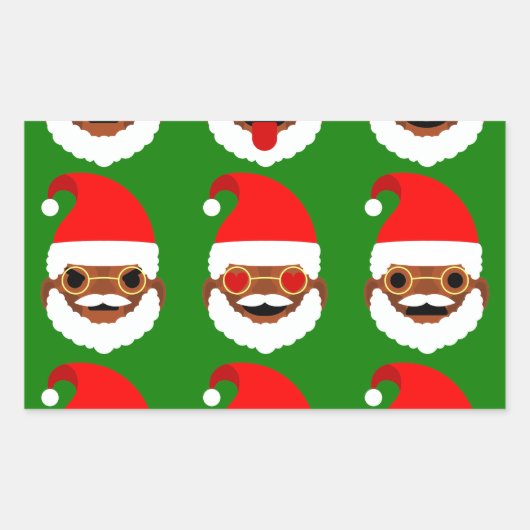 Sticker Rectangulaire émoticônes de père Noël (Devant)