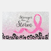 Sticker Rectangulaire Empreinte de léopard de sensibilisation au cancer  (Devant)