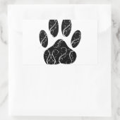 Sticker Rectangulaire Empreinte de patte Chien Noir Avec Flouris Blanc (Sac)