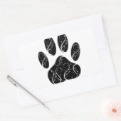 Sticker Rectangulaire Empreinte de patte Chien Noir Avec Flouris Blanc (Enveloppe)