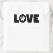 Sticker Rectangulaire Empreinte de patte d'amour (Sac)