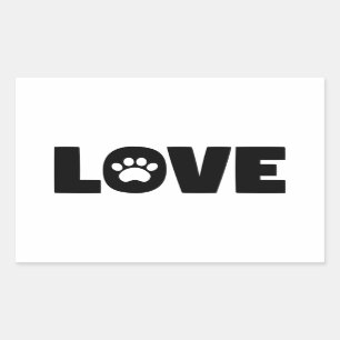 Sticker Rectangulaire Empreinte de patte d'amour