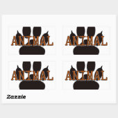 Sticker Rectangulaire Empreinte de patte d'animal noir (Feuille)