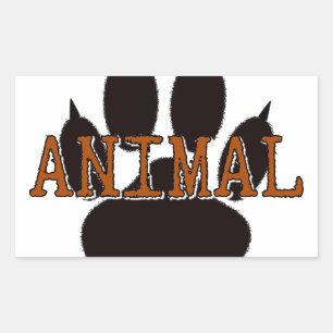 Sticker Rectangulaire Empreinte de patte d'animal noir