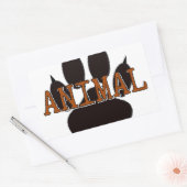 Sticker Rectangulaire Empreinte de patte d'animal noir (Enveloppe)