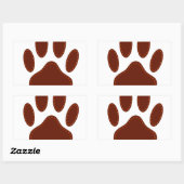 Sticker Rectangulaire Empreinte de patte de chien à pattes (Feuille)