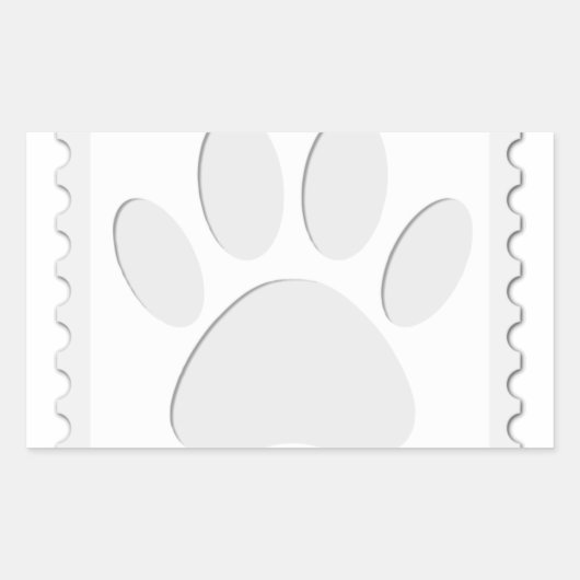 Sticker Rectangulaire Empreinte de patte de chien coupé (Devant)