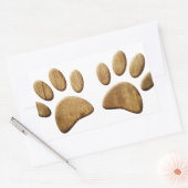 Sticker Rectangulaire Empreinte de patte de chien de bois (Enveloppe)