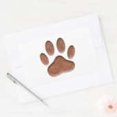 Sticker Rectangulaire Empreinte de patte de chien de Texture en cuir (Enveloppe)