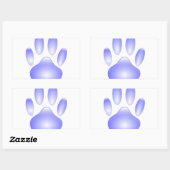 Sticker Rectangulaire Empreinte de patte de chien de verre (Feuille)