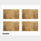 Sticker Rectangulaire Empreinte de patte de chien en bois sculpté (Feuille)