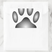 Sticker Rectangulaire Empreinte de patte de chien en dégradé noir et bla (Sac)