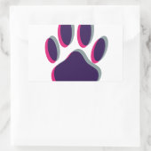 Sticker Rectangulaire Empreinte de patte de chien hors de l'attention (Sac)