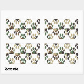 Sticker Rectangulaire Empreinte de patte de chien Motif Camo (Feuille)