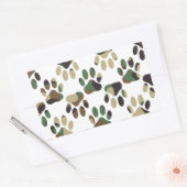 Sticker Rectangulaire Empreinte de patte de chien Motif Camo (Enveloppe)
