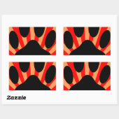 Sticker Rectangulaire Empreinte de patte de chien radiant (Feuille)