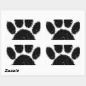 Sticker Rectangulaire Empreinte de patte De Chien Rough Et Distressed (Feuille)