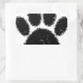 Sticker Rectangulaire Empreinte de patte De Chien Rough Et Distressed (Sac)